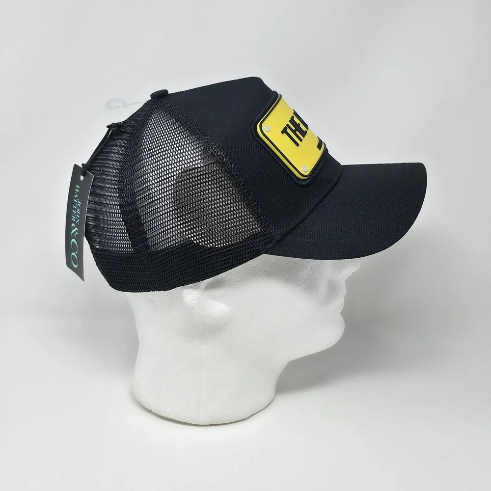 John Hatter & Co Snapback Cap Black A-Frame Trucker Hat The‎ Boss Rubber Patch